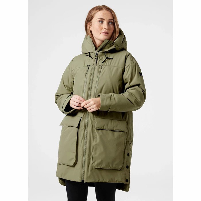 Women's Helly Hansen W Maud Parka Olive | 345-KTBYOL