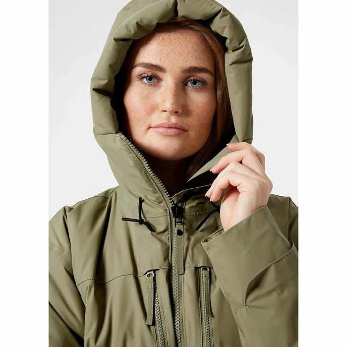 Women's Helly Hansen W Maud Parka Olive | 345-KTBYOL