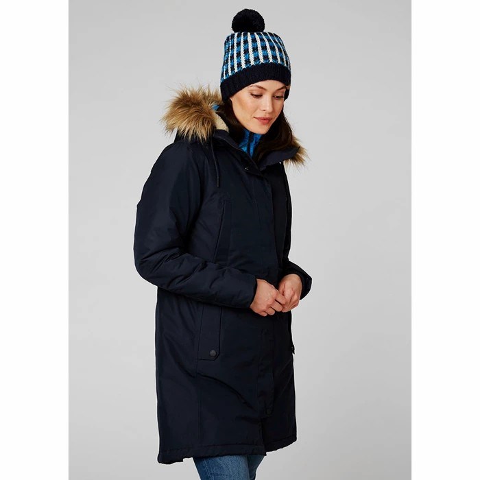 Women's Helly Hansen W Mayen Parka Navy | 903-CDJBIP