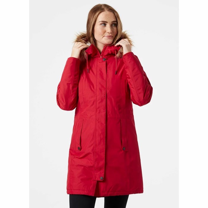 Women's Helly Hansen W Mayen Parka Red | 710-GUHEVA