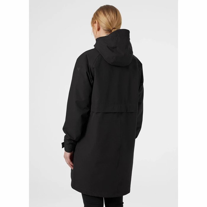 Women's Helly Hansen W Mono Material Insulated Rain Parka Black | 715-CGJWOM