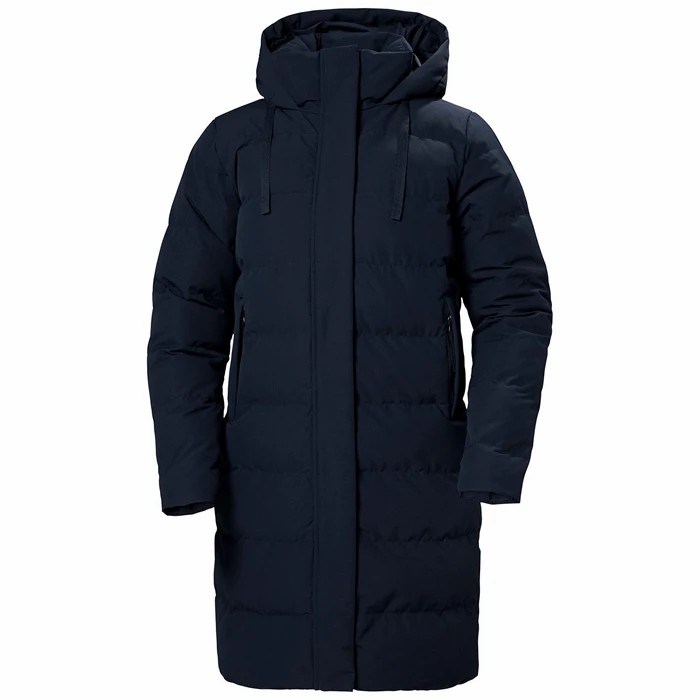 Women\'s Helly Hansen W Mono Material Puffy Casual Jackets Navy | 086-PCHVGE