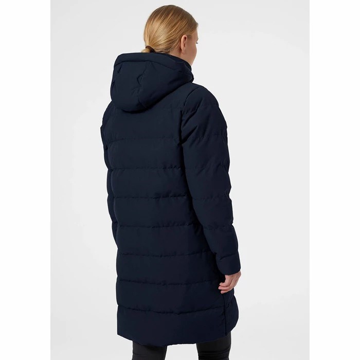 Women's Helly Hansen W Mono Material Puffy Parka Navy | 196-LGPKNC