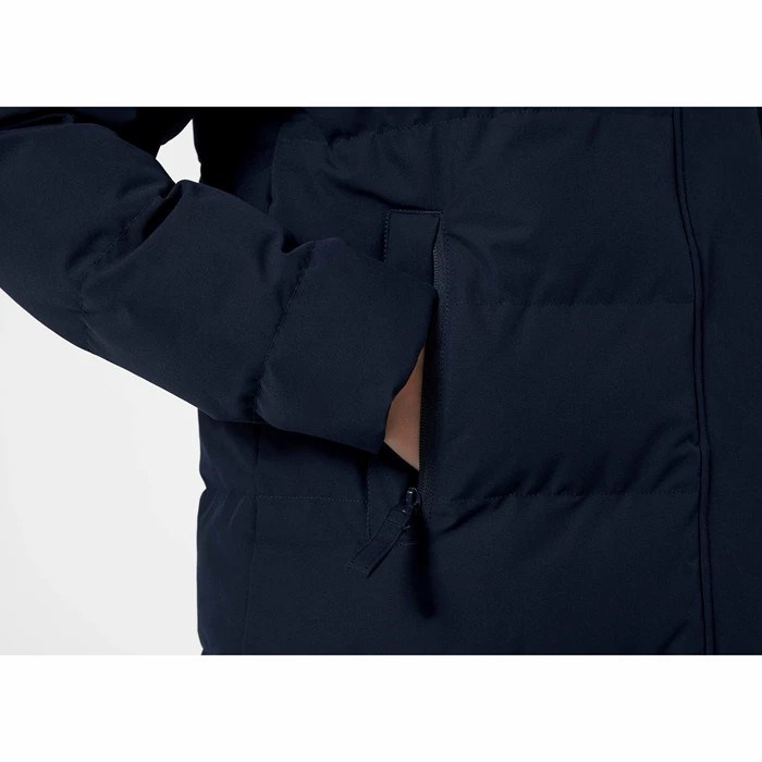 Women's Helly Hansen W Mono Material Puffy Parka Navy | 196-LGPKNC