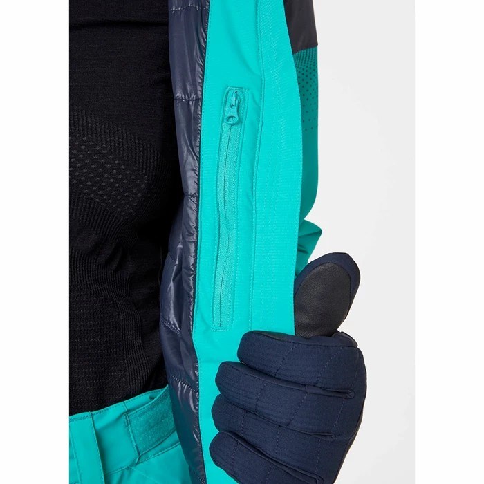 Women's Helly Hansen W Motionista Lifaloft Insulated Ski Jackets Turquoise | 123-OHBUGC