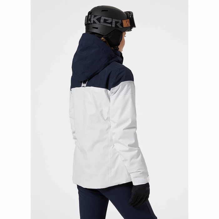 Women's Helly Hansen W Motionista Lifaloft Insulated Ski Jackets White | 321-NILPAS