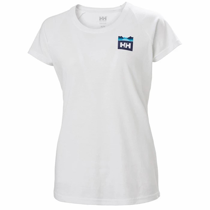 Women\'s Helly Hansen W Nord Graphic Drop T Shirts White | 614-IEOXGL