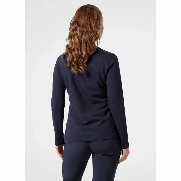 Women's Helly Hansen W North Sea Long Sleeve Shirts Navy | 750-JIMHDY