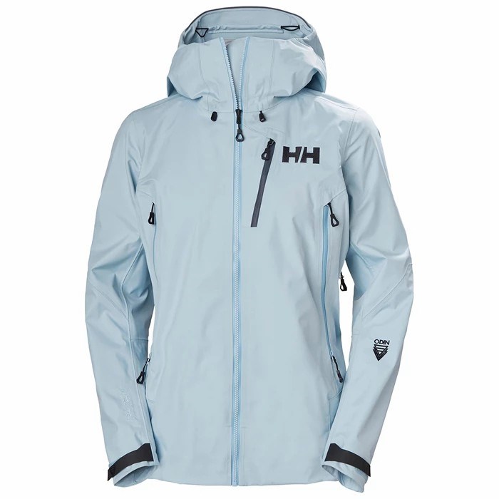 Women's Helly Hansen W Odin 9 Worlds 2.0 Ski Jackets Grey / Blue | 921-EIHFGS