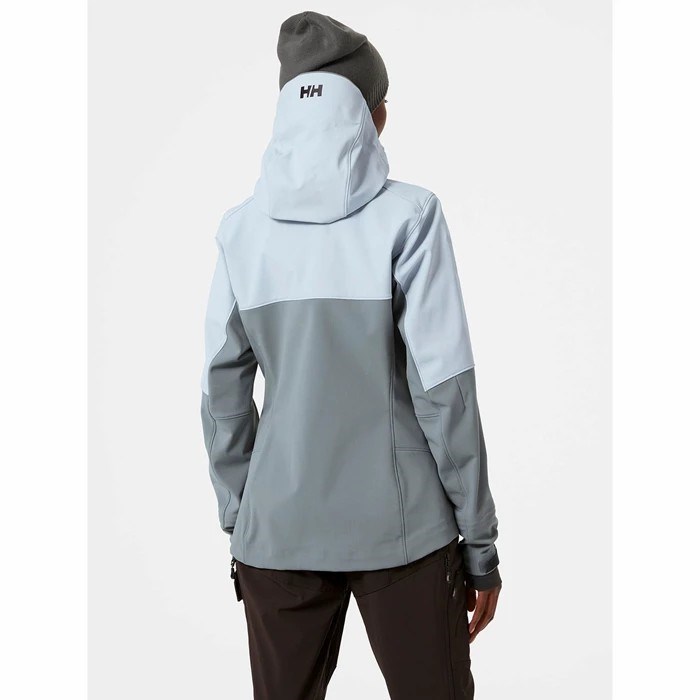 Women's Helly Hansen W Odin Mountain Soft Shell Jackets Grey / Blue | 283-USRGDF