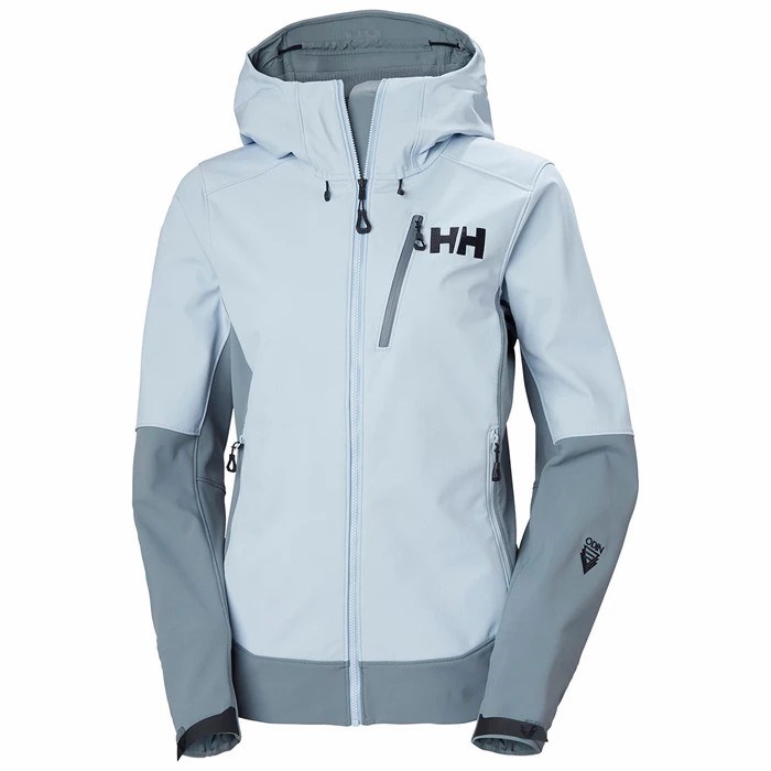 Women\'s Helly Hansen W Odin Mountain Soft Shell Jackets Grey / Blue | 283-USRGDF