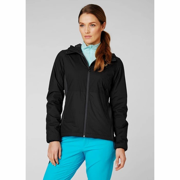 Women's Helly Hansen W Odin Stretch Hooded Light In Midlayer Jackets Black | 109-FRZJYL