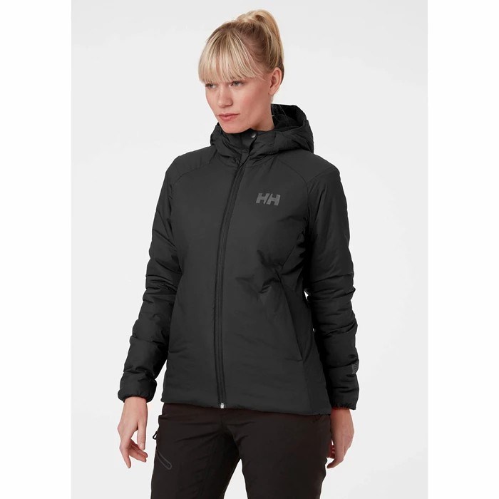 Women's Helly Hansen W Odin Stretch Hooded Midlayer Jackets Black | 287-VRZNLH