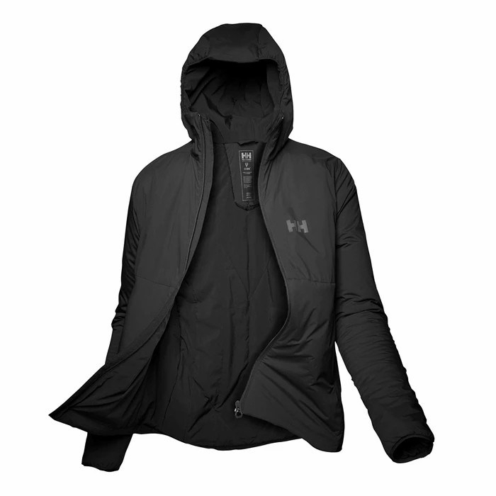 Women\'s Helly Hansen W Odin Stretch Hooded Midlayer Jackets Black | 287-VRZNLH