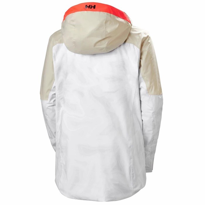 Women's Helly Hansen W Powchaser Lifaloft Insulated Ski Jackets White | 210-FYJVQT