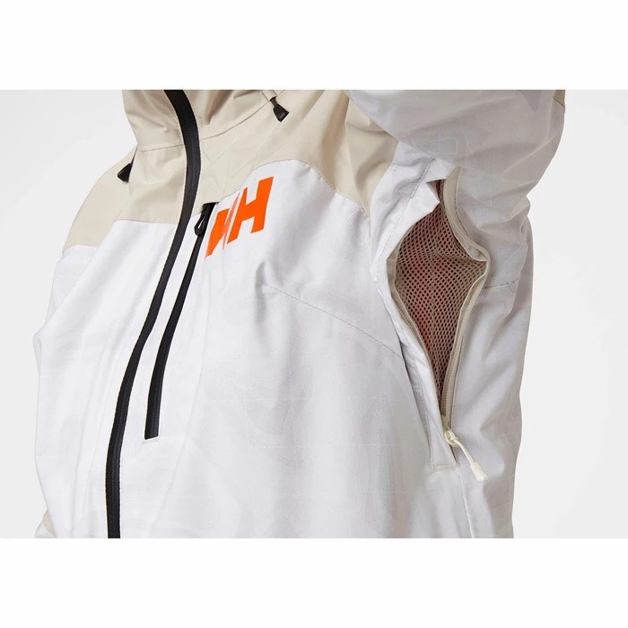 Women's Helly Hansen W Powchaser Lifaloft Insulated Ski Jackets White | 210-FYJVQT