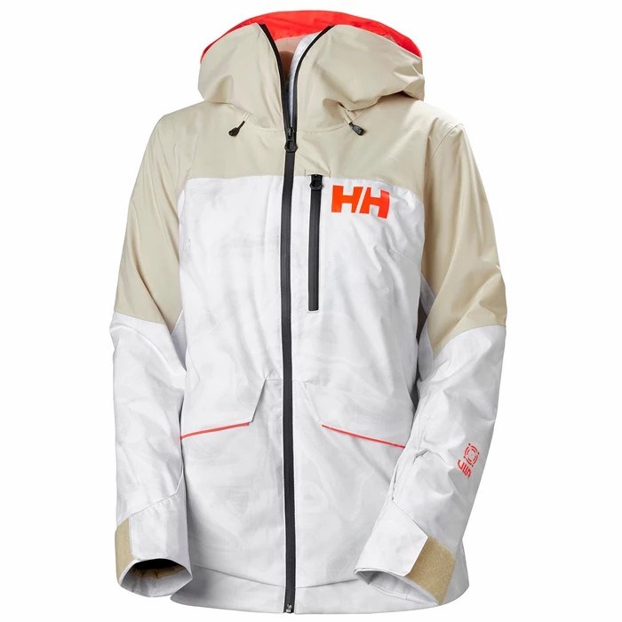 Women\'s Helly Hansen W Powchaser Lifaloft Insulated Ski Jackets White | 210-FYJVQT