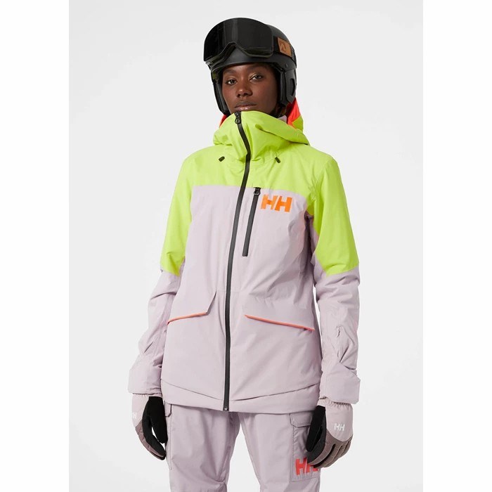 Women's Helly Hansen W Powchaser Lifaloft Insulated Ski Jackets Grey | 860-THQMOZ