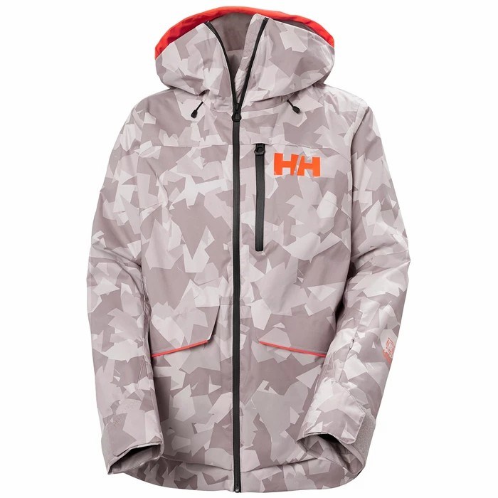 Women\'s Helly Hansen W Powchaser Lifaloft Insulated Ski Jackets Grey | 926-XIJQHS