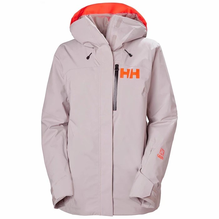 Women\'s Helly Hansen W Powshot Ski Jackets Grey | 748-WDHZEY