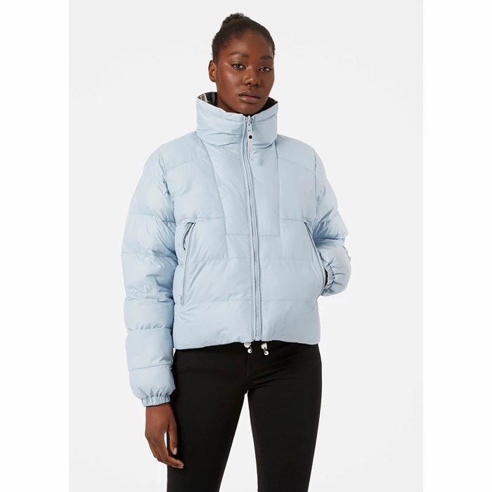 Women's Helly Hansen W Reversible Puffer Winter Jackets Grey / Blue | 631-UBWEZG