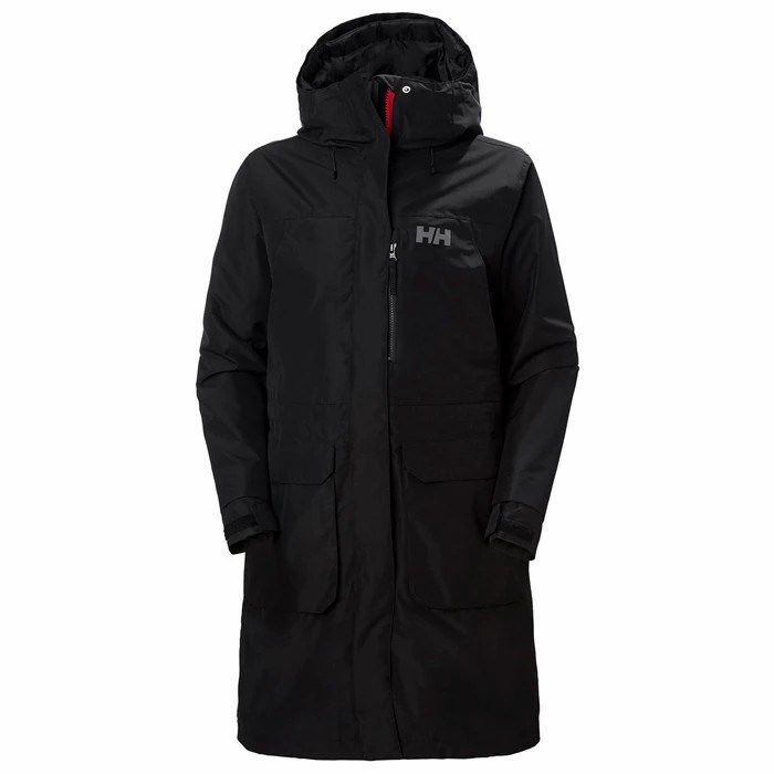 Women\'s Helly Hansen W Rigging Parka Black | 875-PKSEWQ