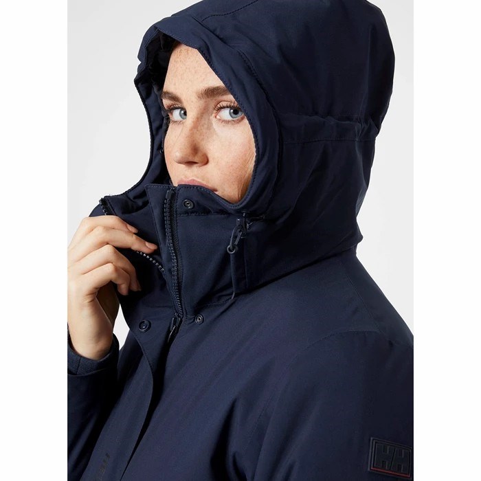 Women's Helly Hansen W Rwb Insulated Transition Parka Navy | 412-ZOLMYW