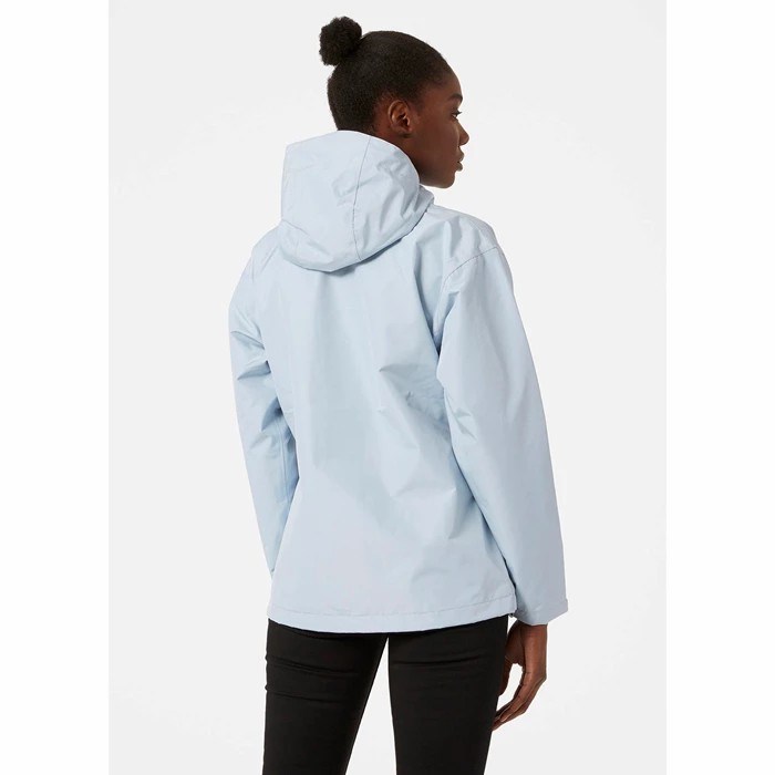 Women's Helly Hansen W Seven J Waterproof Jackets Grey / Blue | 207-XKCPTJ