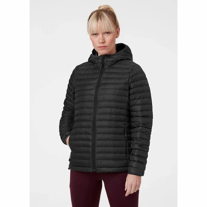 Women's Helly Hansen W Sirdal Hooded Jack Hiking Jackets Black | 168-CZJPAB