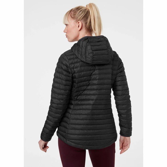 Women's Helly Hansen W Sirdal Hooded Jack Midlayer Jackets Black | 287-XCZPQU