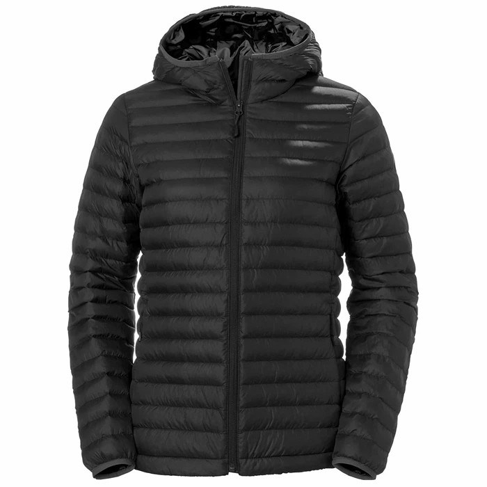 Women\'s Helly Hansen W Sirdal Hooded Jack Midlayer Jackets Black | 287-XCZPQU