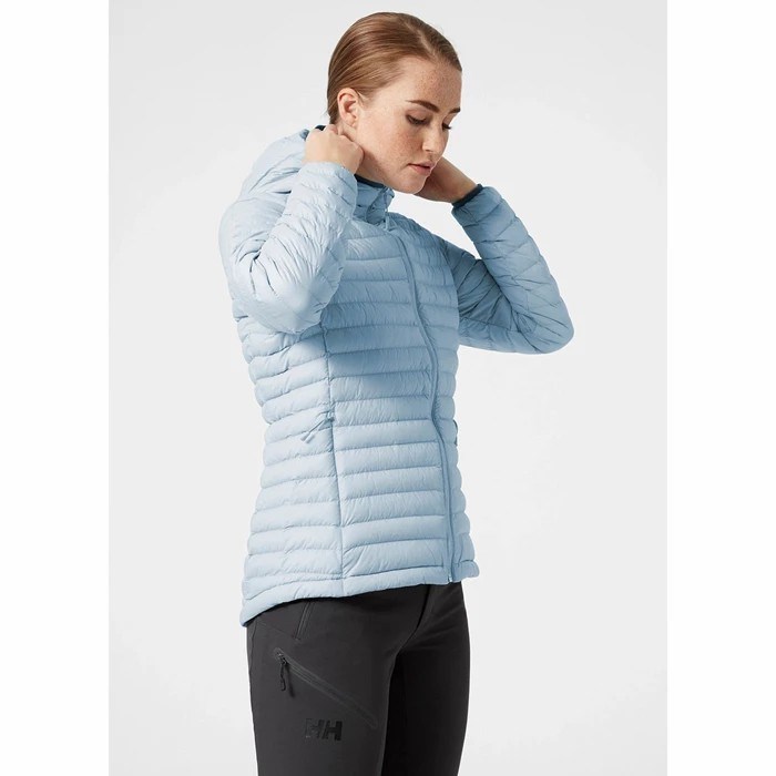 Women's Helly Hansen W Sirdal Hooded Jack Midlayer Jackets Blue / Grey | 871-LTBPVU