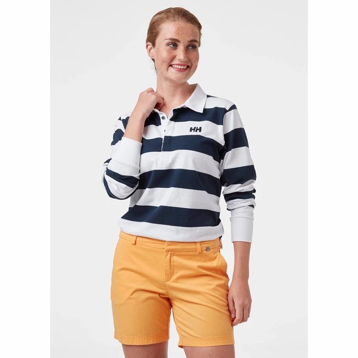 Women's Helly Hansen W Siren Rugger Shirts Navy | 971-BXPCVK