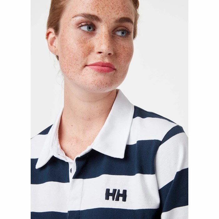 Women's Helly Hansen W Siren Rugger Shirts Navy | 971-BXPCVK