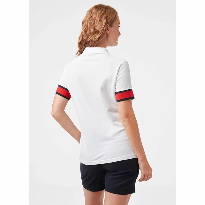 Women's Helly Hansen W Thalia Pique Polo Shirts White | 178-WNAPQR