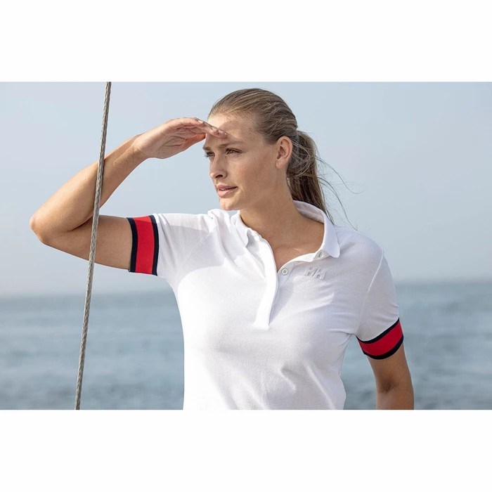 Women's Helly Hansen W Thalia Pique Polo Shirts White | 178-WNAPQR