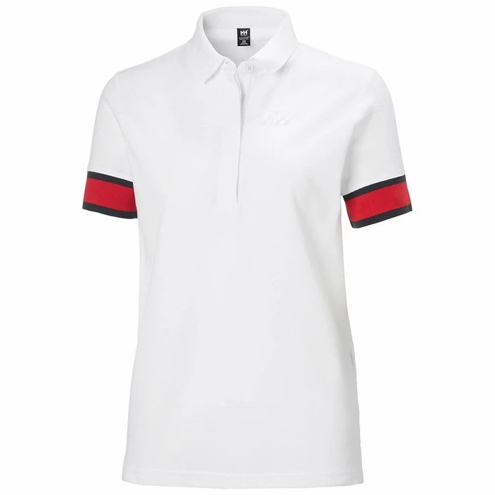 Women\'s Helly Hansen W Thalia Pique Polo Shirts White | 178-WNAPQR