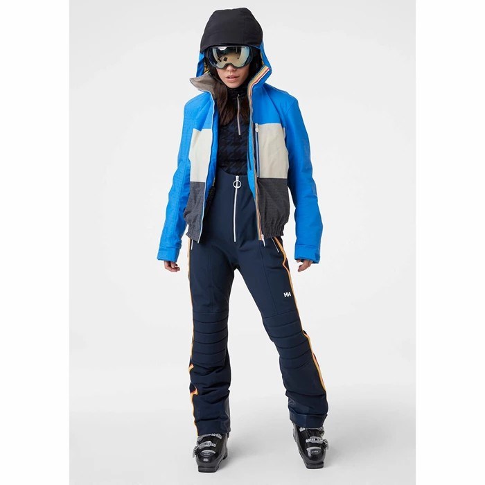 Women's Helly Hansen W Tricolore Insulated Ski Jackets Grey / Blue | 386-DABFCS