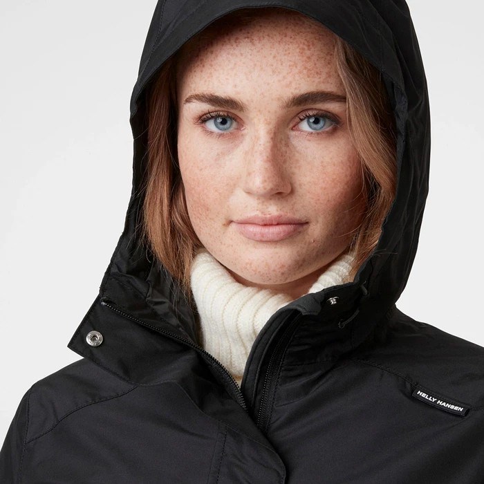 Women's Helly Hansen W Valkyrie Coats Black | 371-IFMUKC