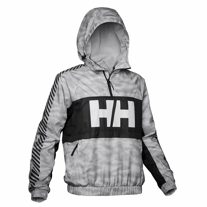 Women\'s Helly Hansen W Vector Packable Wind Anorak Casual Jackets White | 596-NDWCQT