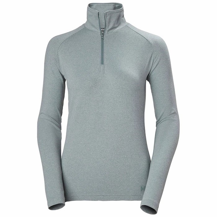 Women\'s Helly Hansen W Verglas 1/2 Zip Up Shirts Grey | 658-NKZXVM