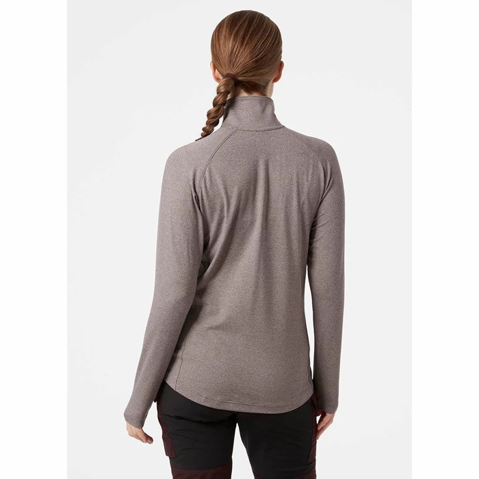 Women's Helly Hansen W Verglas 1/2 Zip Up Shirts Grey / Brown | 742-BWFIZX