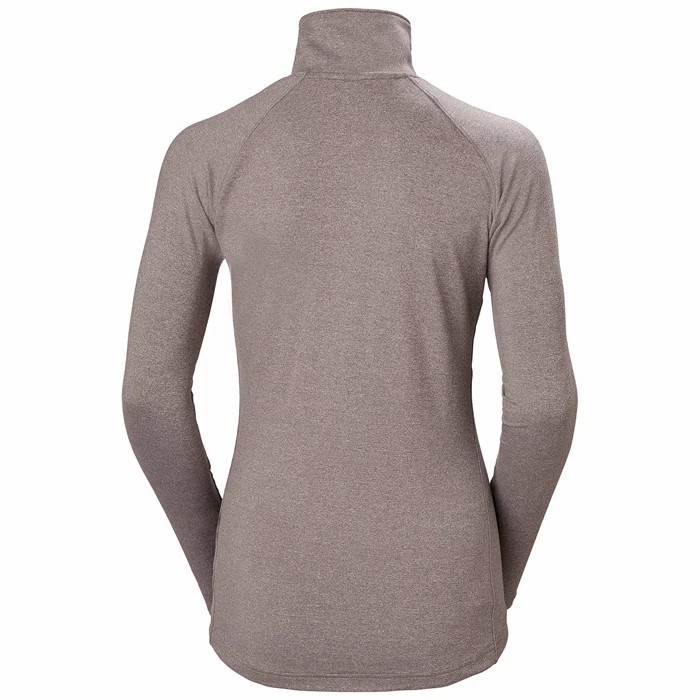 Women's Helly Hansen W Verglas 1/2 Zip Up Shirts Grey / Brown | 742-BWFIZX