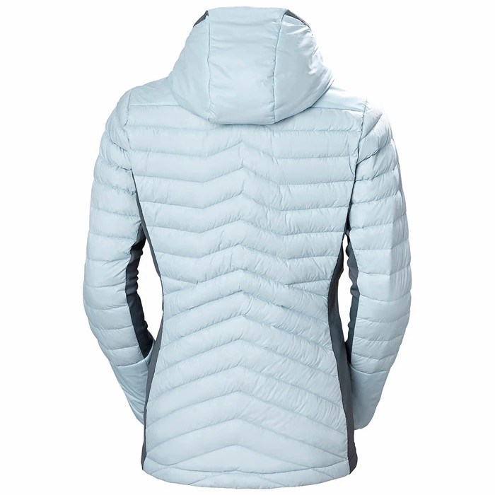 Women's Helly Hansen W Verglas Hooded Hybrid Midlayer Jackets Grey / Blue | 491-RAUOWM