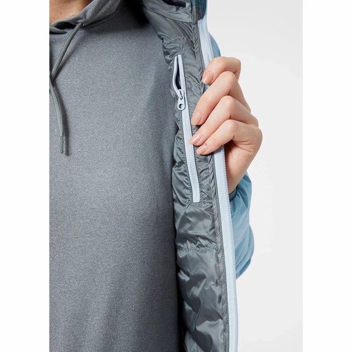 Women's Helly Hansen W Verglas Hooded Hybrid Midlayer Jackets Grey / Blue | 491-RAUOWM