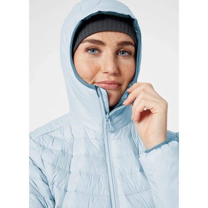 Women's Helly Hansen W Verglas Hooded Hybrid Midlayer Jackets Grey / Blue | 491-RAUOWM