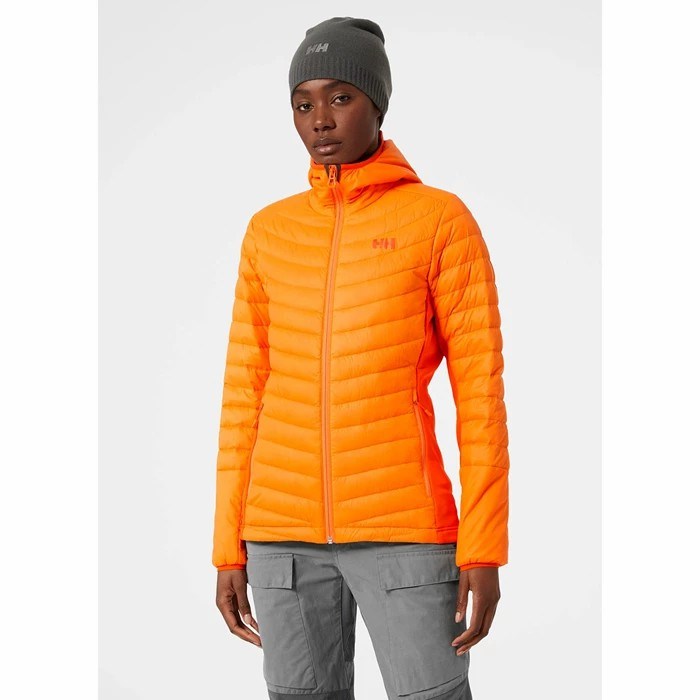 Women's Helly Hansen W Verglas Hooded Hybrid Hiking Jackets Orange | 839-TKZDLR