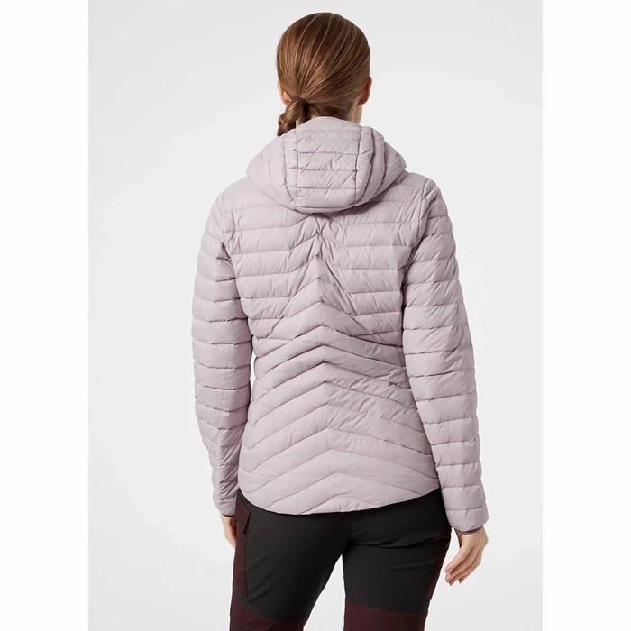 Women's Helly Hansen W Verglas Hooded Midlayer Jackets Grey / Purple | 859-ASQEGB