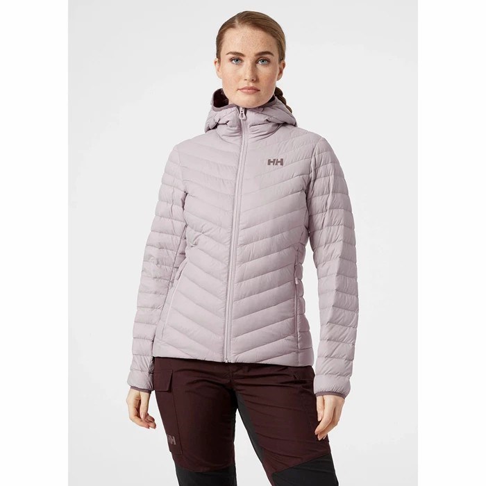 Women's Helly Hansen W Verglas Hooded Midlayer Jackets Grey / Purple | 859-ASQEGB