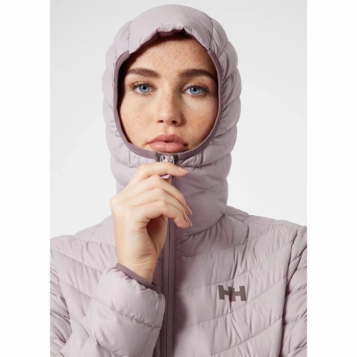 Women's Helly Hansen W Verglas Hooded Midlayer Jackets Grey / Purple | 859-ASQEGB